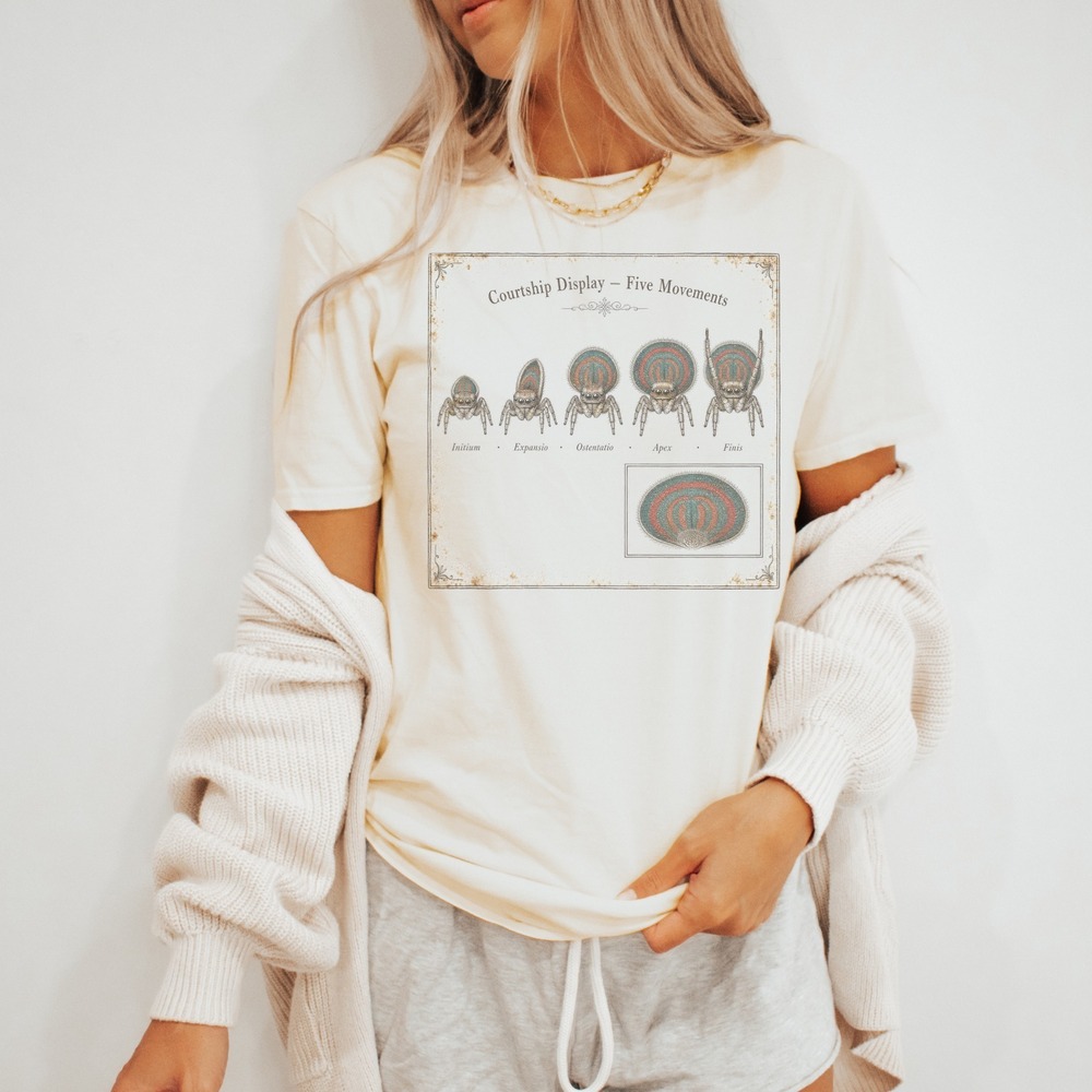 Courtship Display Five Movements Peacock Spider Specimen Tee